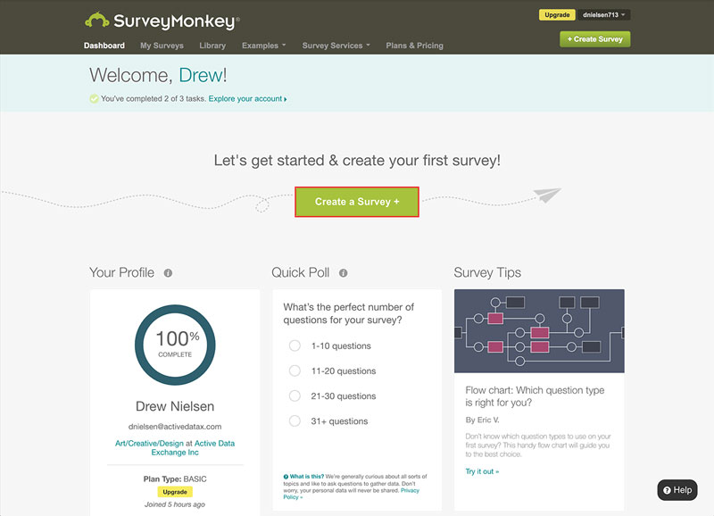 Create Survey Screenshot